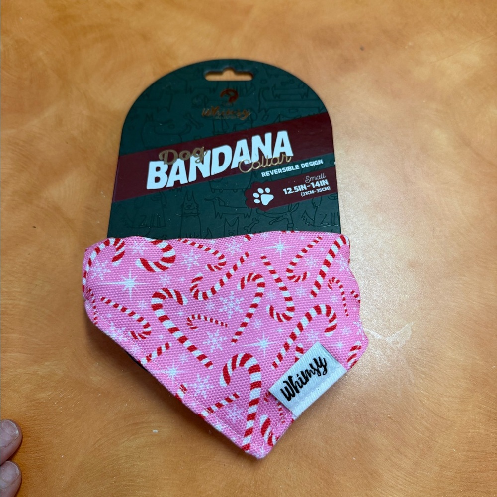 Whimsy Pink Candy Cane Dog Bandana